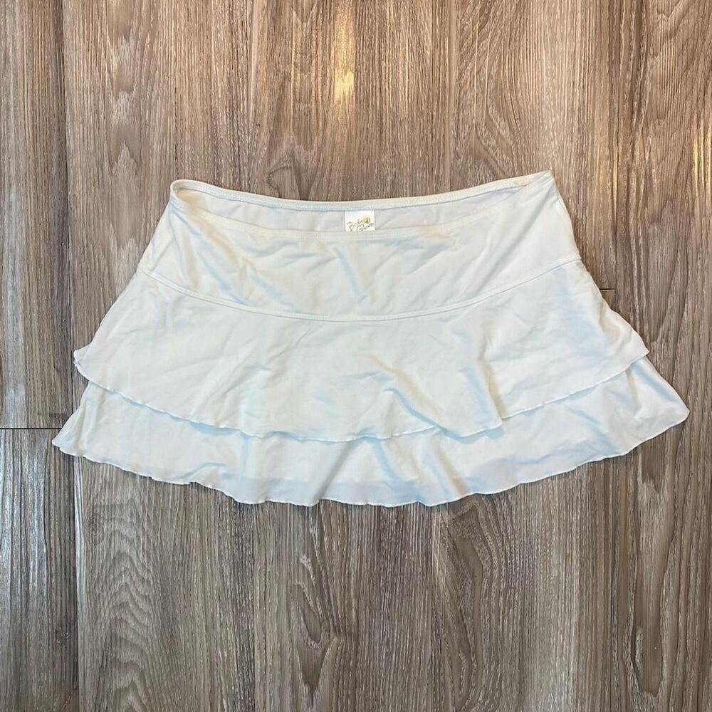 Body Glove White ruffle Mini skirt Size large